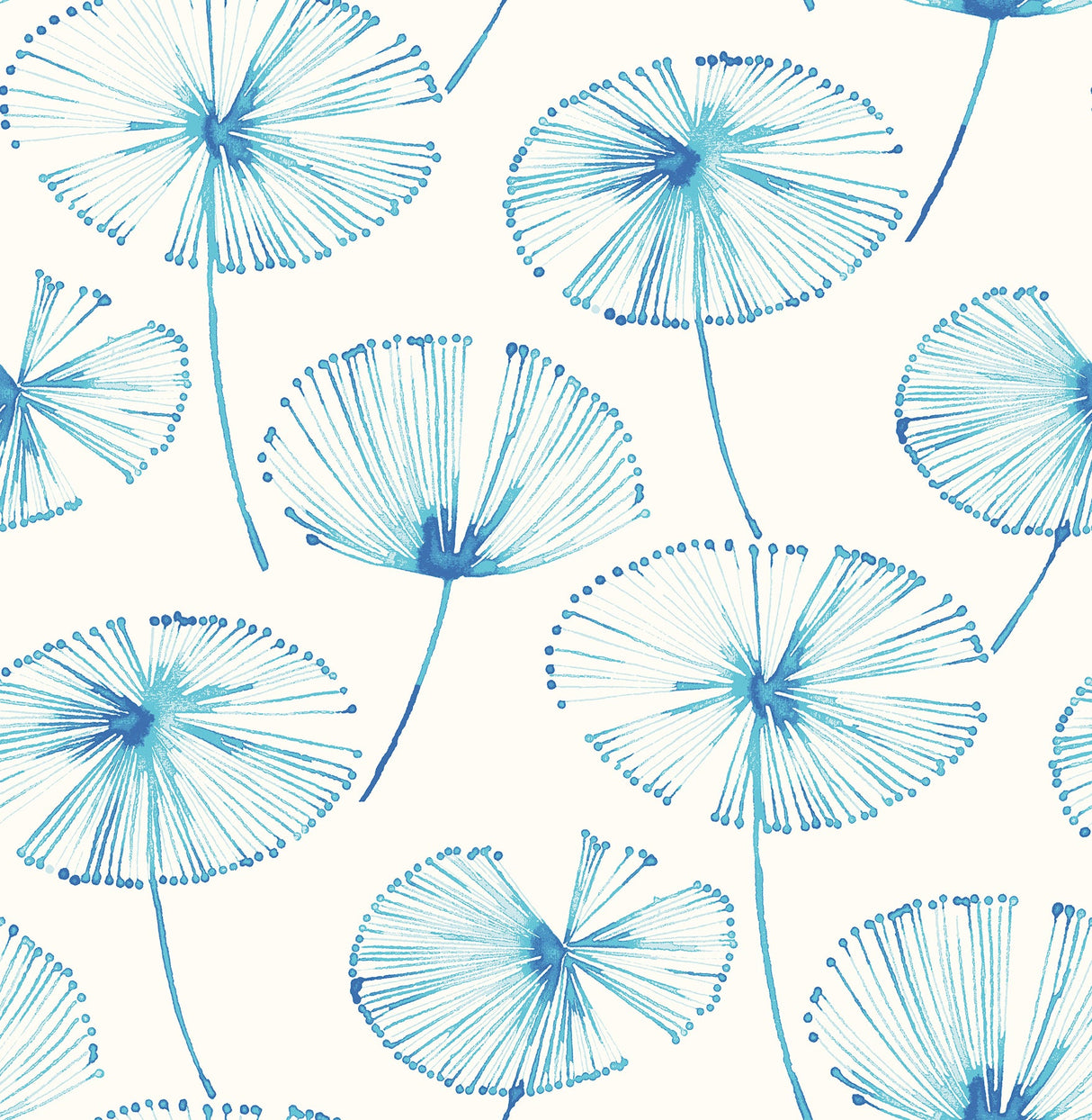 A-Street Prints 2656-004005 Paradise Blue Fronds Wallpaper