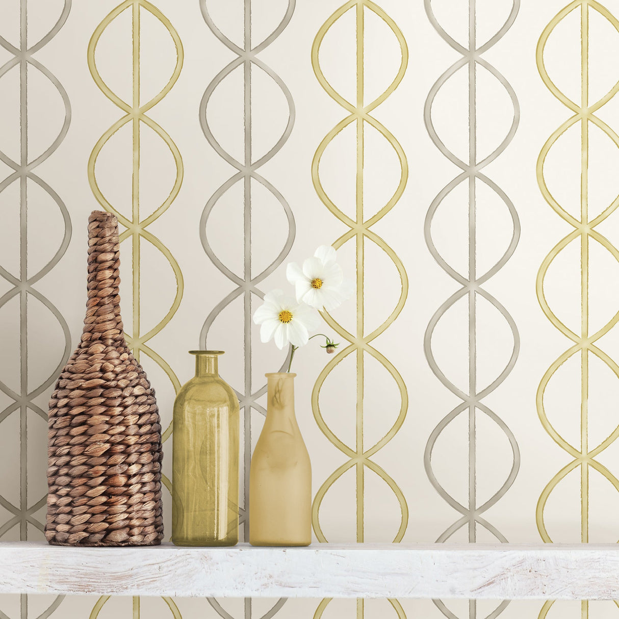 A-Street Prints 2656-004008 Banning Stripe Honey Geometric Wallpaper