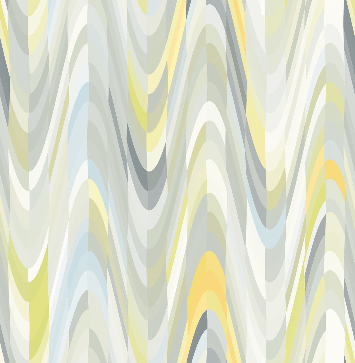 A-Street Prints 2656-004013 Aurora Yellow Geometric Wave Wallpaper