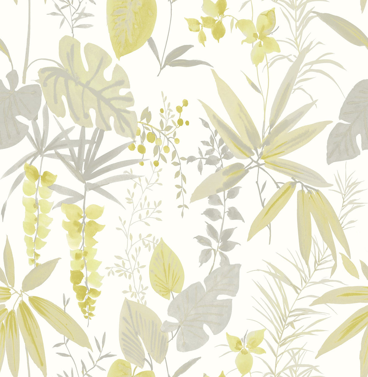 A-Street Prints 2656-004017 Descano Flower Golden Green Botanical Wallpaper