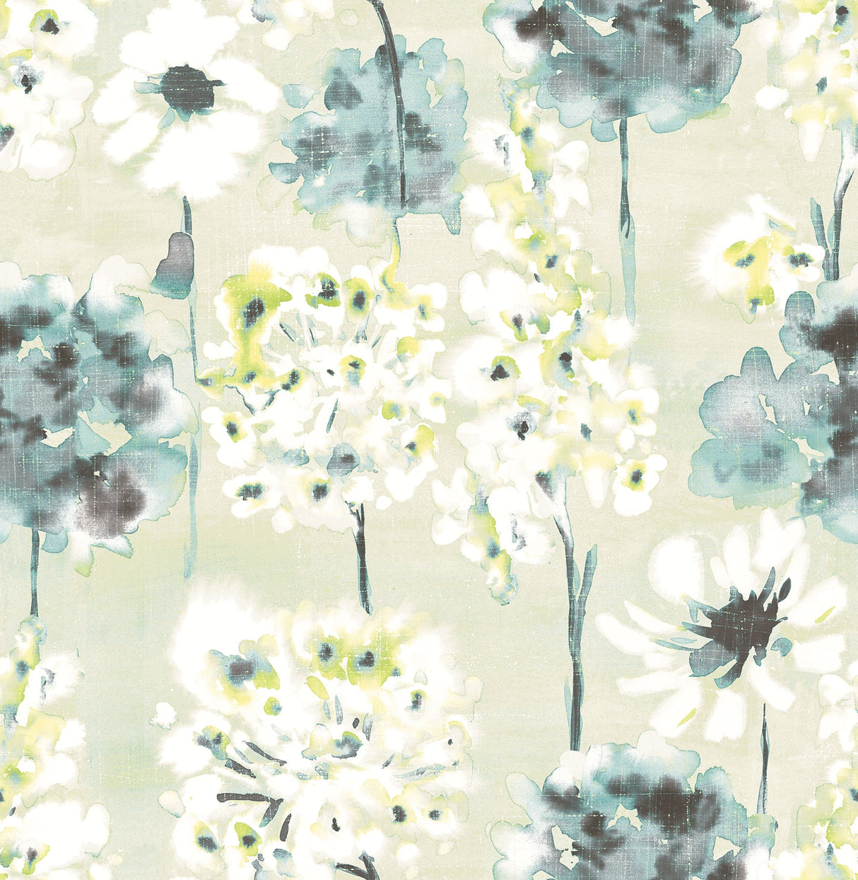 A-Street Prints 2656-004018 Marilla Aquamarine Watercolor Floral Wallpaper