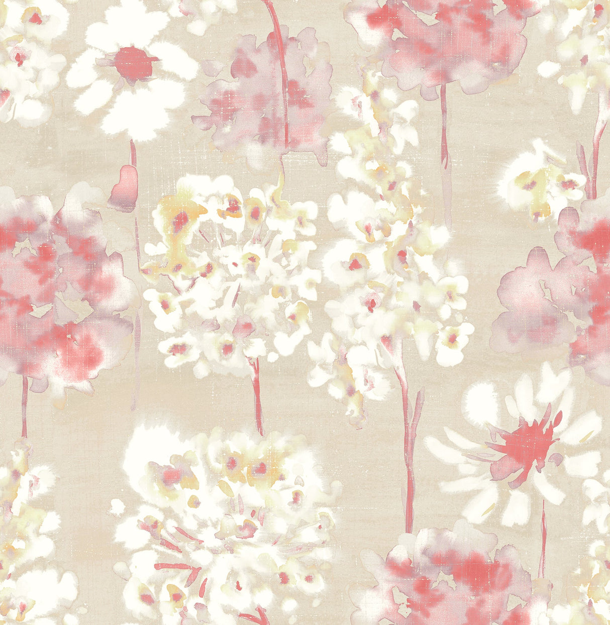 A-Street Prints 2656-004020 Marilla Red Watercolor Floral Wallpaper