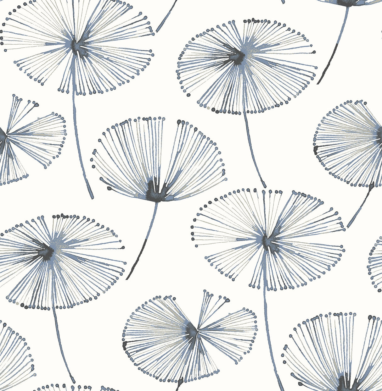 A-Street Prints 2656-004025 Paradise Navy Fronds Wallpaper