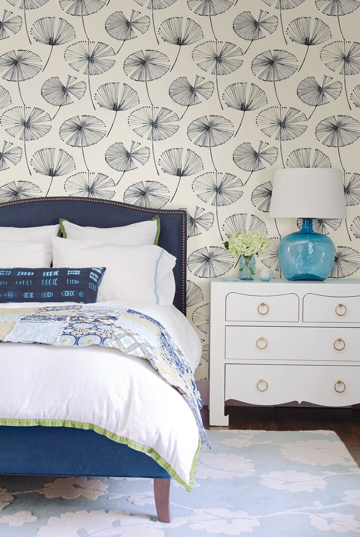 A-Street Prints 2656-004025 Paradise Navy Fronds Wallpaper