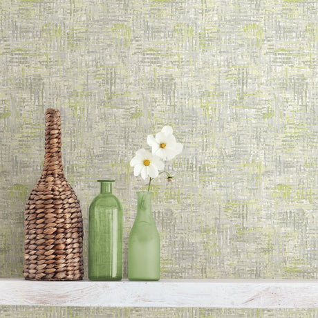 A-Street Prints 2656-004027 Avalon Green Weave Wallpaper