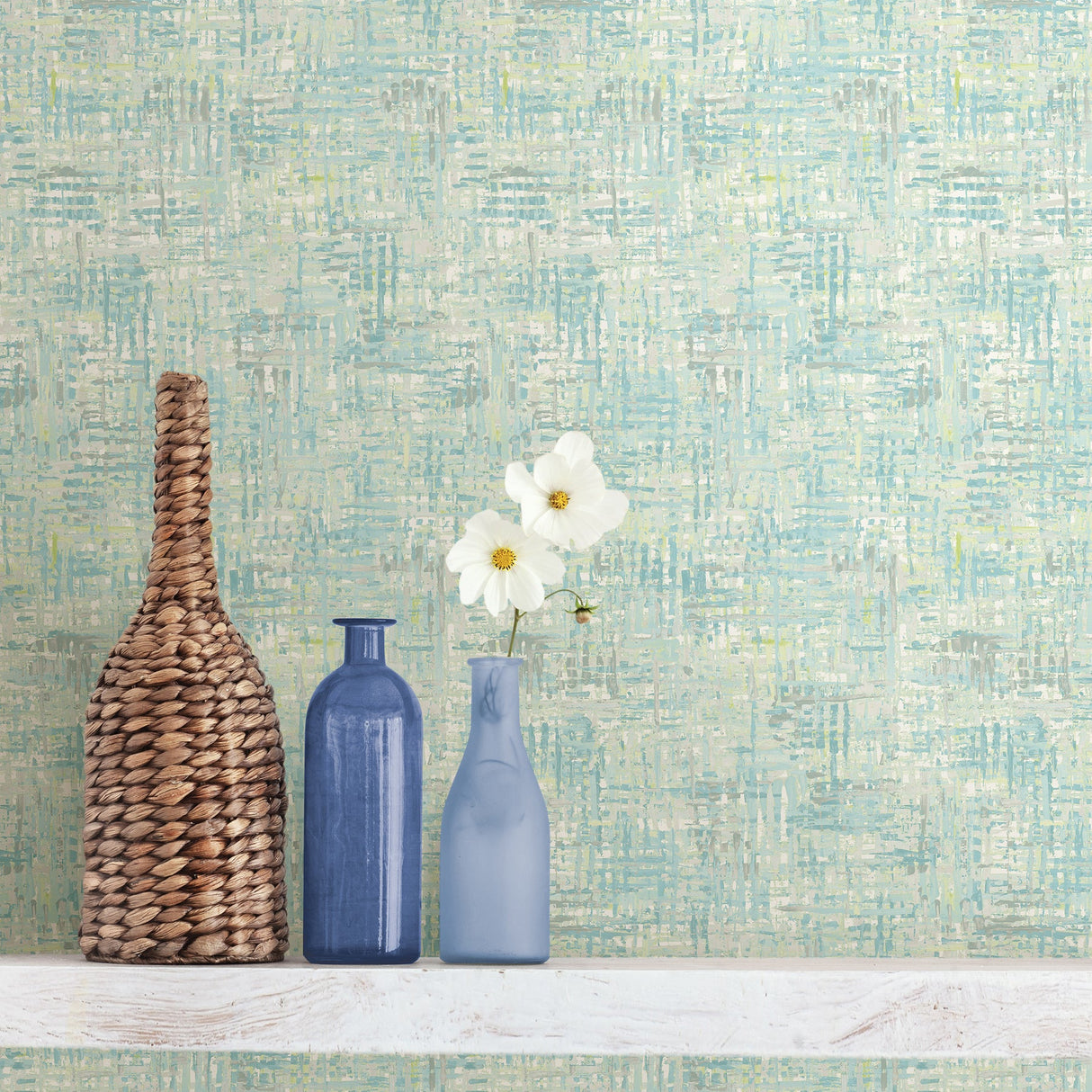 A-Street Prints 2656-004030 Avalon Aqua Weave Wallpaper