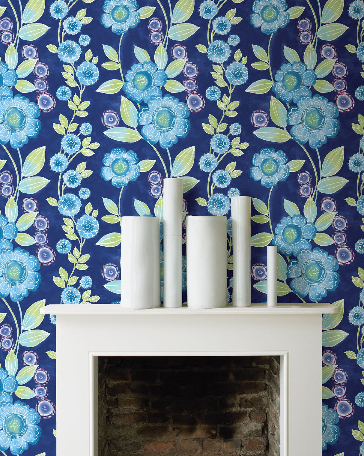 A-Street Prints 2656-004031 Bloom Blue Floral Wallpaper