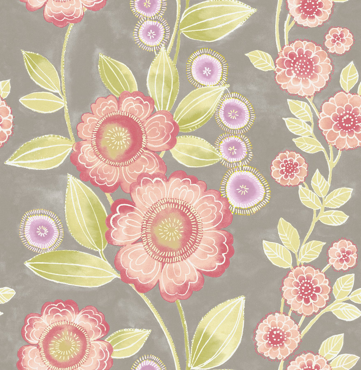 A-Street Prints 2656-004032 Bloom Pink Floral Wallpaper