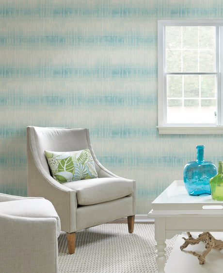 A-Street Prints 2656-004047 Sanctuary Aquamarine Ombre Stripe Wallpaper