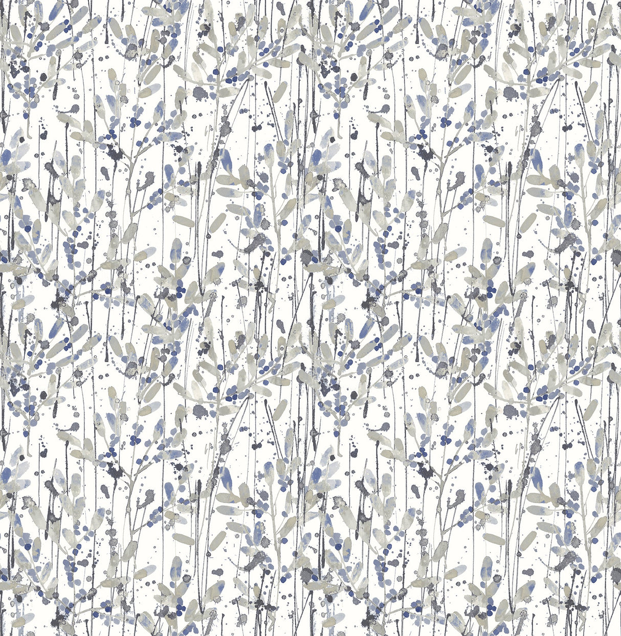 A-Street Prints 2656-004057 Willow Navy Leaves Wallpaper