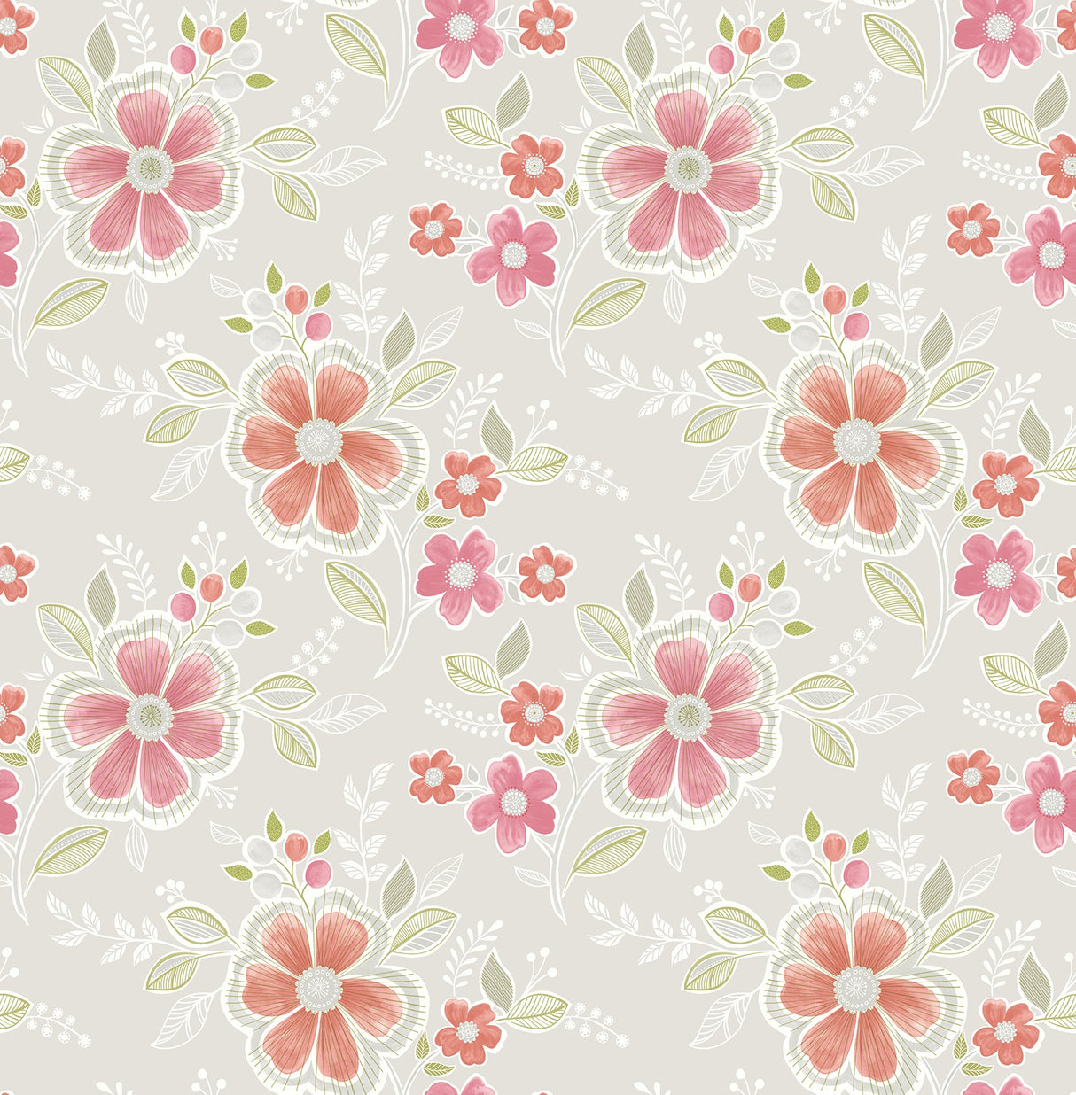 A-Street Prints 2657-22202 Chloe Peach Floral Wallpaper