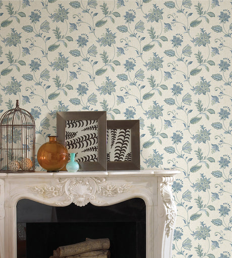 A-Street Prints 2657-22205 Georgette Denim Jacobean Wallpaper