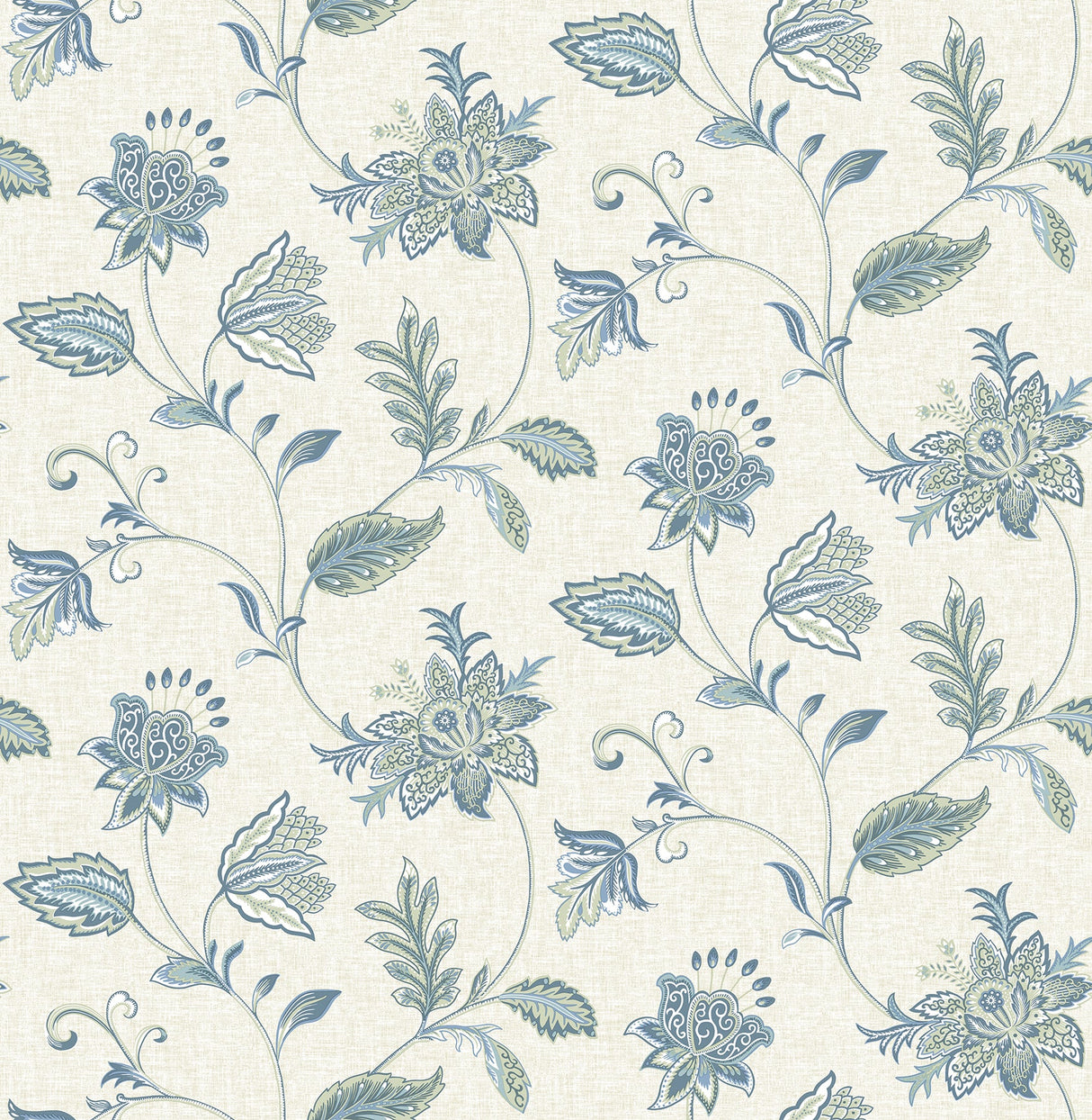 A-Street Prints 2657-22205 Georgette Denim Jacobean Wallpaper