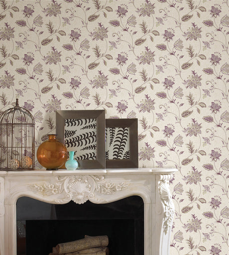 A-Street Prints 2657-22208 Georgette Burgundy Jacobean Wallpaper