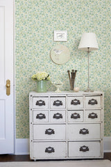 A-Street Prints 2657-22216 Elsie Teal Floral Wallpaper