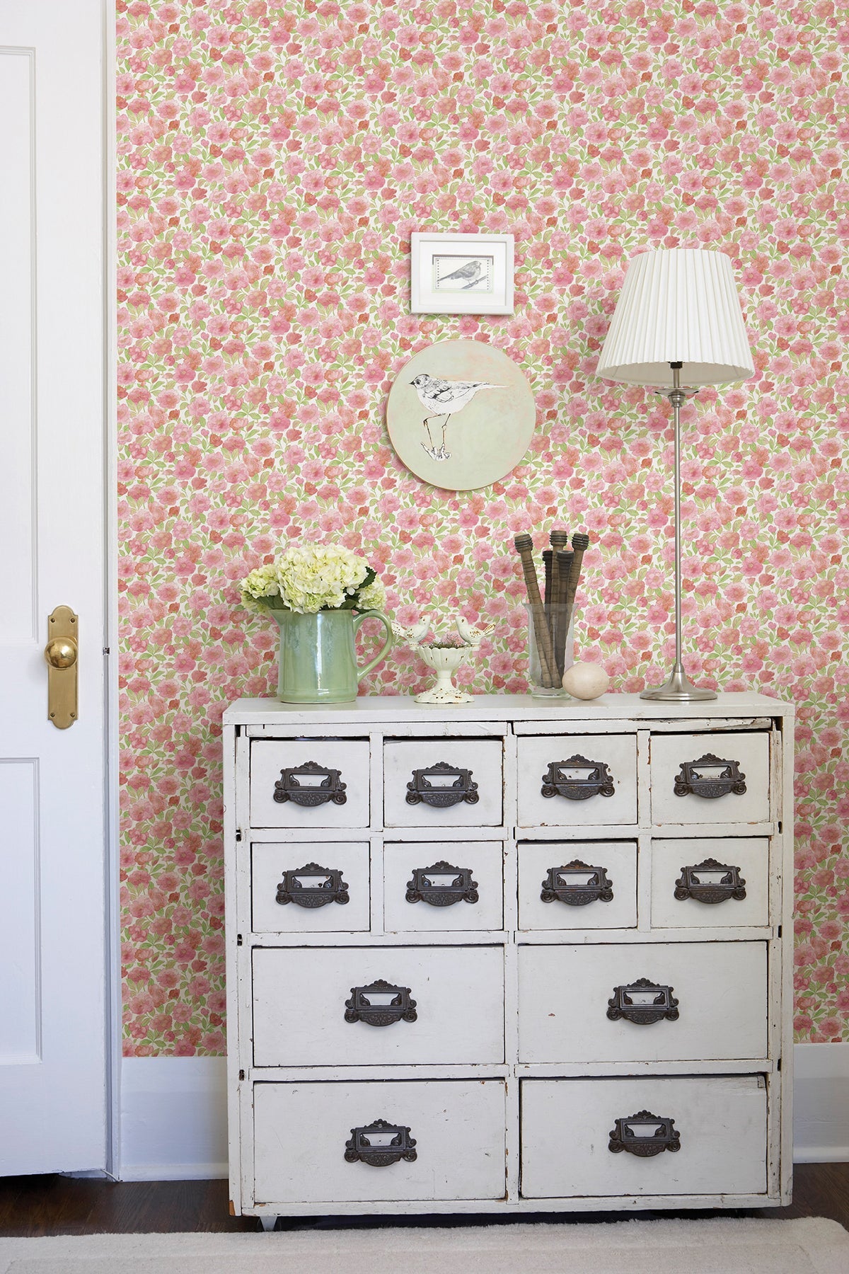 A-Street Prints 2657-22217 Elsie Pink Floral Wallpaper