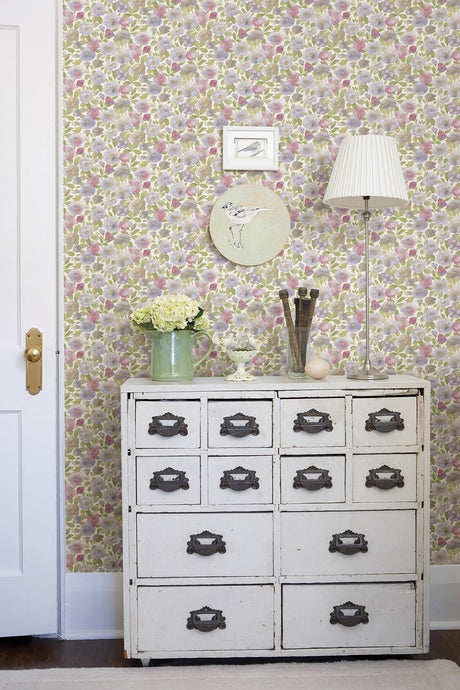 A-Street Prints 2657-22218 Elsie Lilac Floral Wallpaper