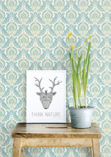 A-Street Prints 2657-22228 Lulu Green Damask Wallpaper