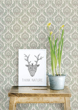 A-Street Prints 2657-22229 Lulu Dark Green Damask Wallpaper