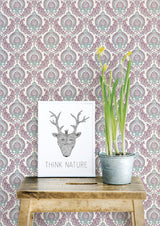 A-Street Prints 2657-22231 Lulu Plum Damask Wallpaper