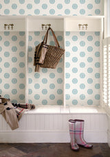 A-Street Prints 2657-22233 Lise Aquamarine Medallion Wallpaper