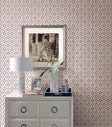 A-Street Prints 2657-22241 Gigi Plum Geometric Wallpaper