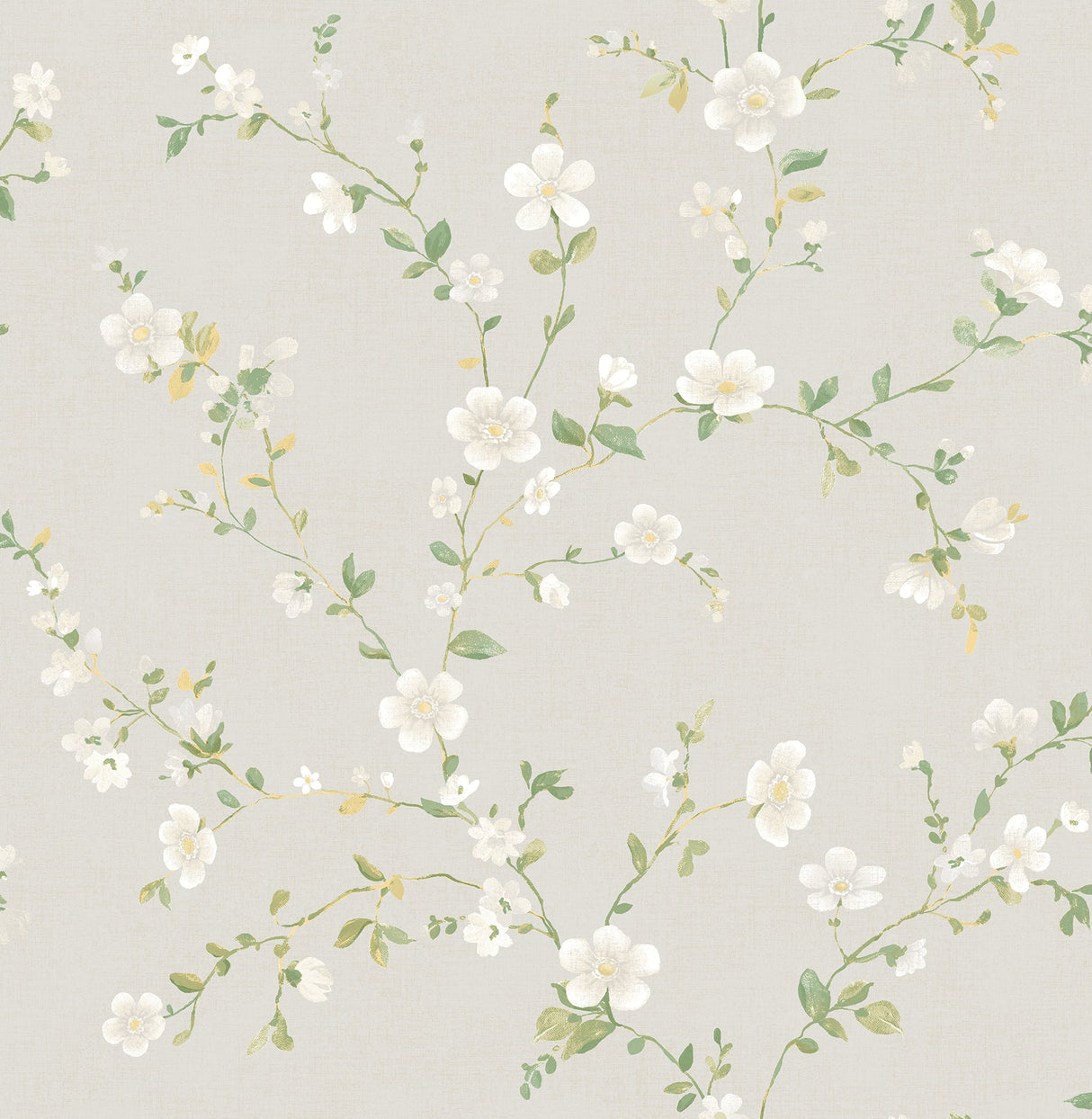 A-Street Prints 2657-22251 Delphine White Floral Trail Wallpaper