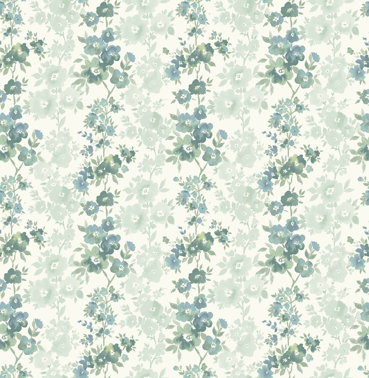 A-Street Prints 2657-22253 Charlise Teal Floral Stripe Wallpaper