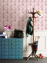 A-Street Prints 2657-22254 Charlise Pink Floral Stripe Wallpaper