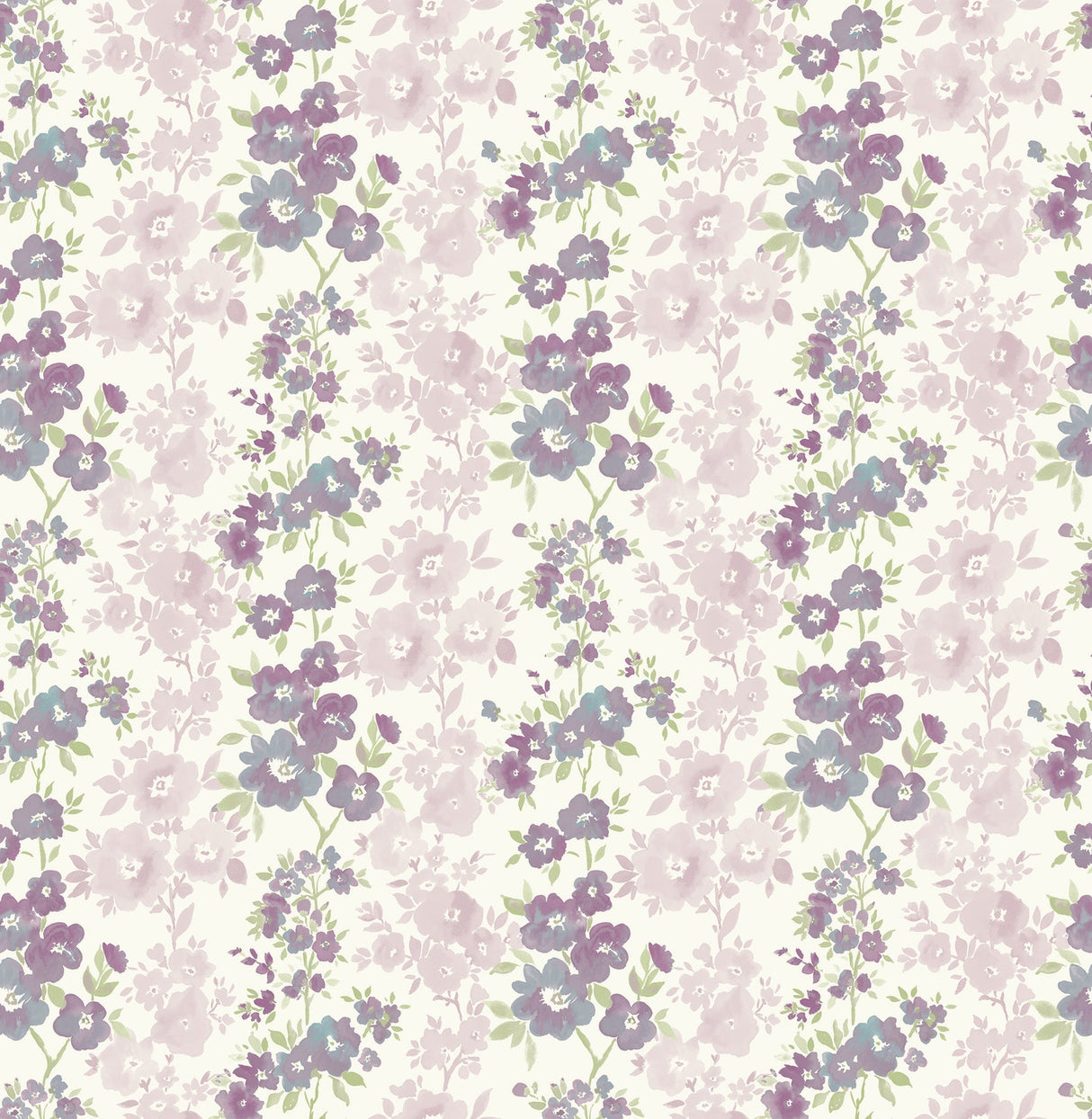 A-Street Prints 2657-22255 Charlise Plum Floral Stripe Wallpaper