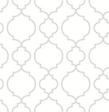 A-Street Prints 2657-22259 Desiree White Quatrefoil Wallpaper