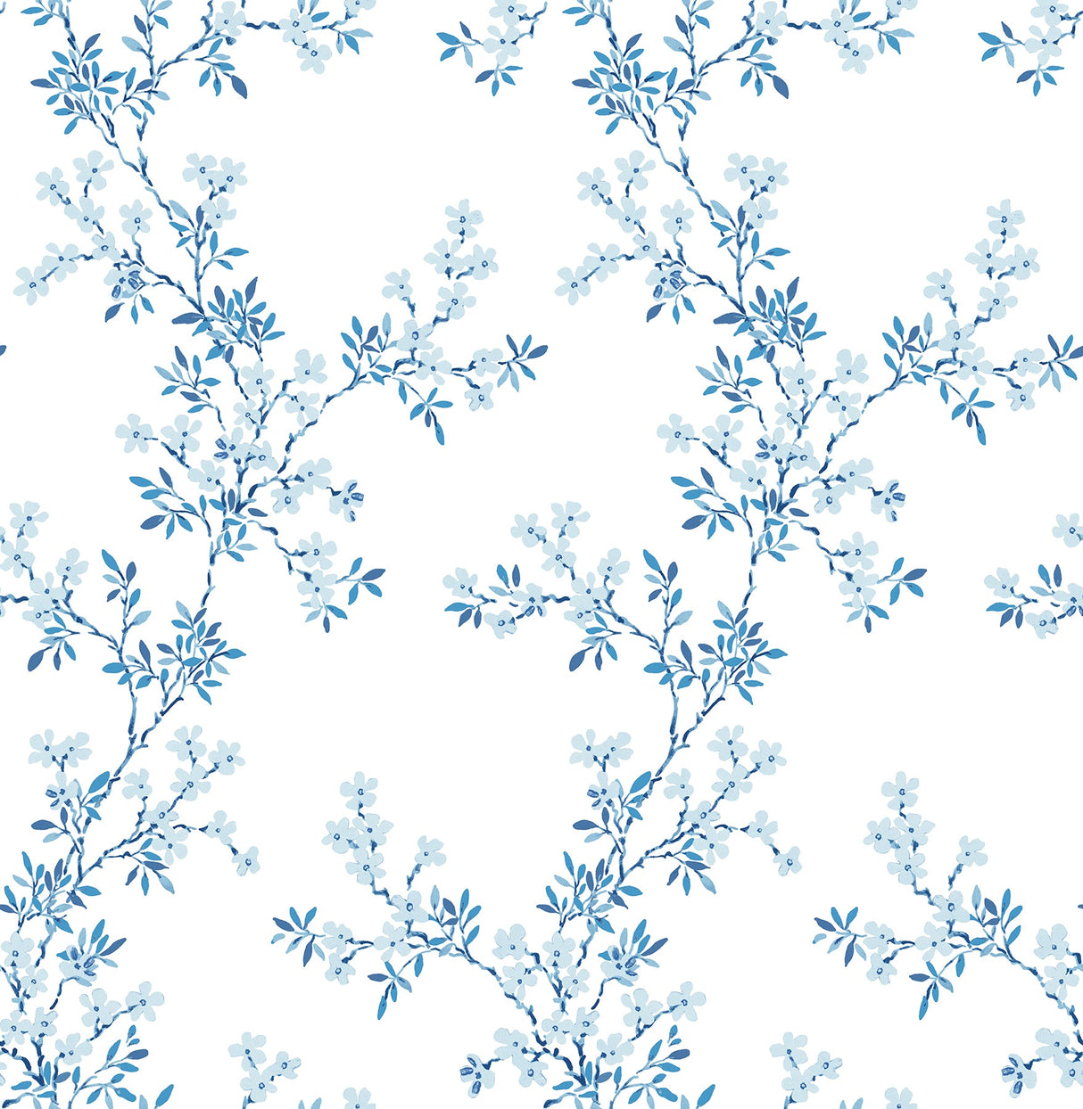 A-Street Prints 2657-22261 Claire Blue Floral Trail Wallpaper