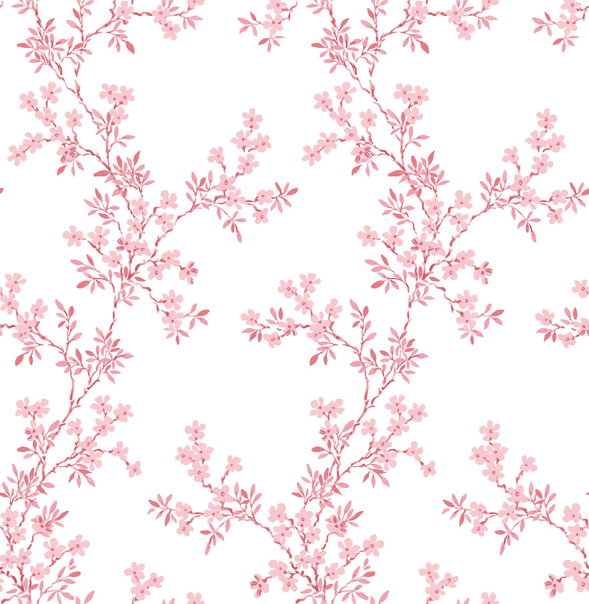 A-Street Prints 2657-22263 Claire Pink Floral Trail  Wallpaper