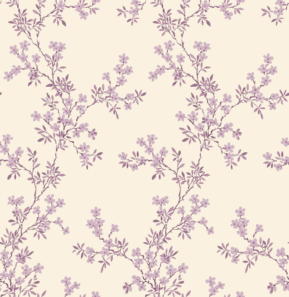 A-Street Prints 2657-22264 Claire Purple Floral Trail Wallpaper