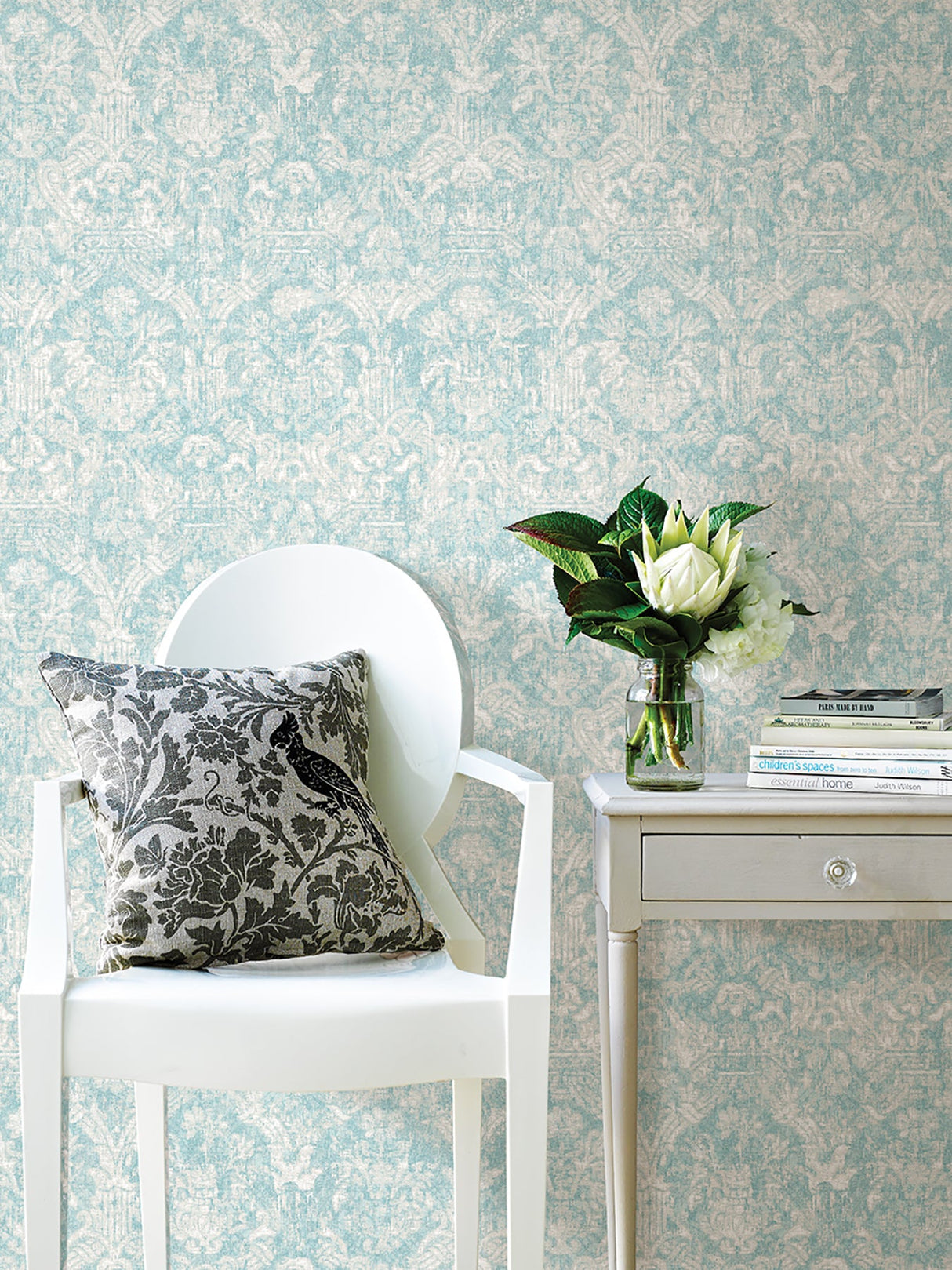Beacon House 2669-21753 Lotus Sky Damask Wallpaper
