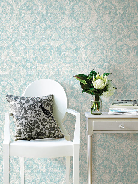 Beacon House 2669-21753 Lotus Sky Damask Wallpaper