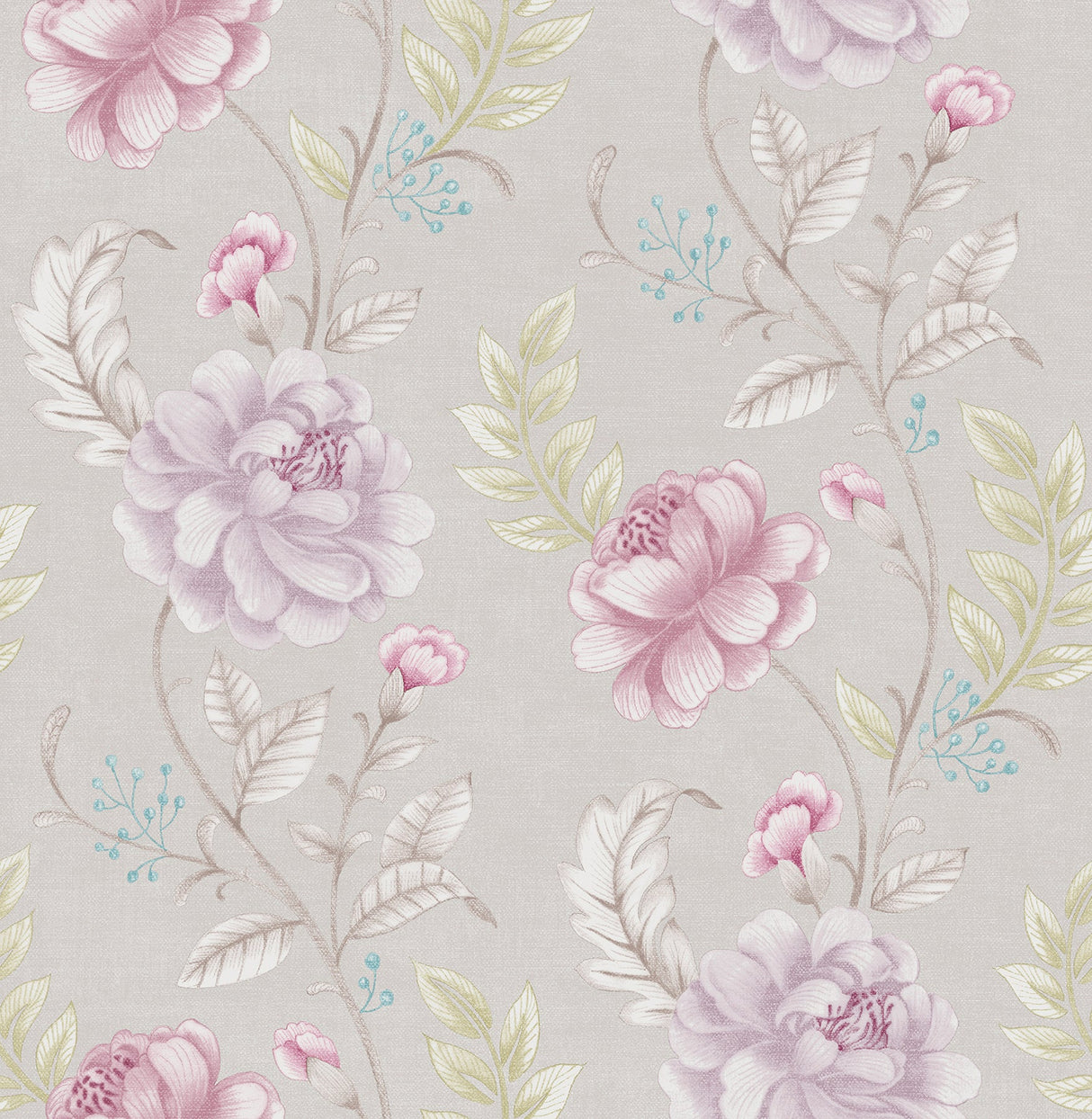 Beacon House 2669-21760 Summer Palace Amethyst Floral Trail Wallpaper