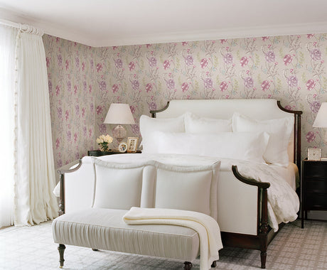 Beacon House 2669-21760 Summer Palace Amethyst Floral Trail Wallpaper