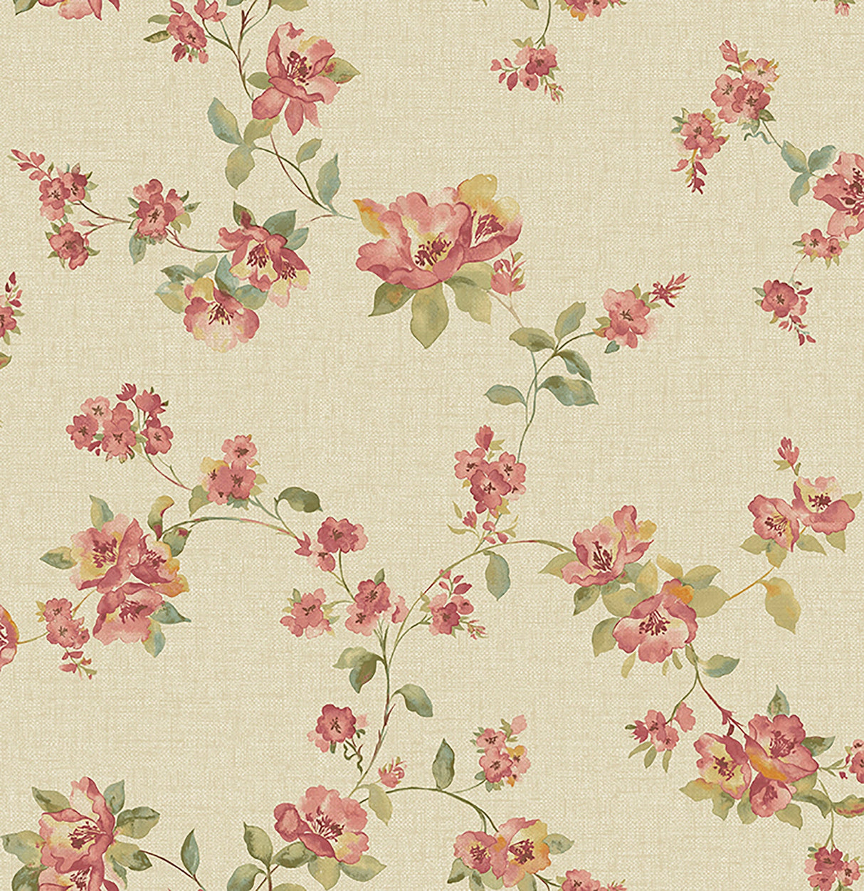 Beacon House 2669-21763 Wen Red Festival Floral Wallpaper