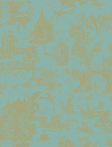 Beacon House 2669-21765 Zen Garden Turquoise Toile Wallpaper