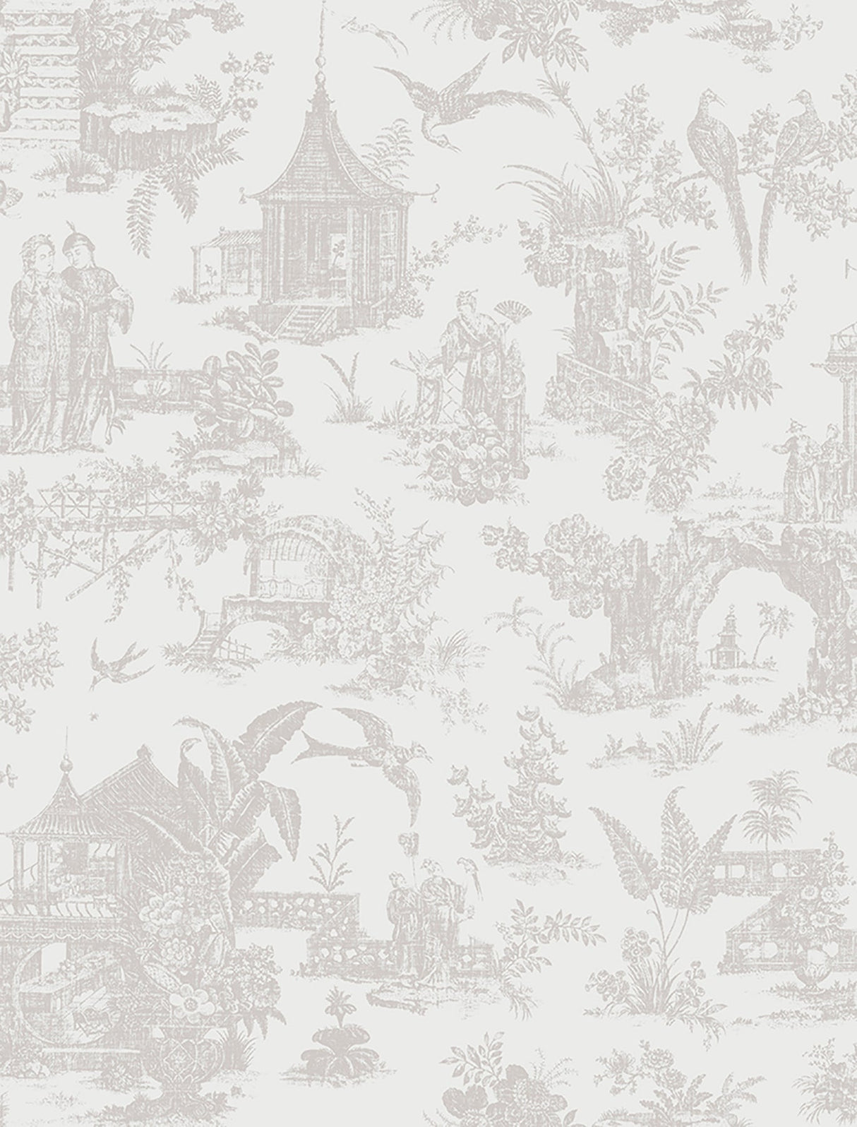 Beacon House 2669-21768 Zen Garden White Toile Wallpaper