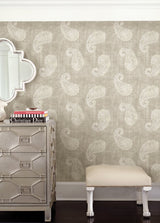 Kenneth James 2671-22416 Kashmir Beige Paisley Wallpaper