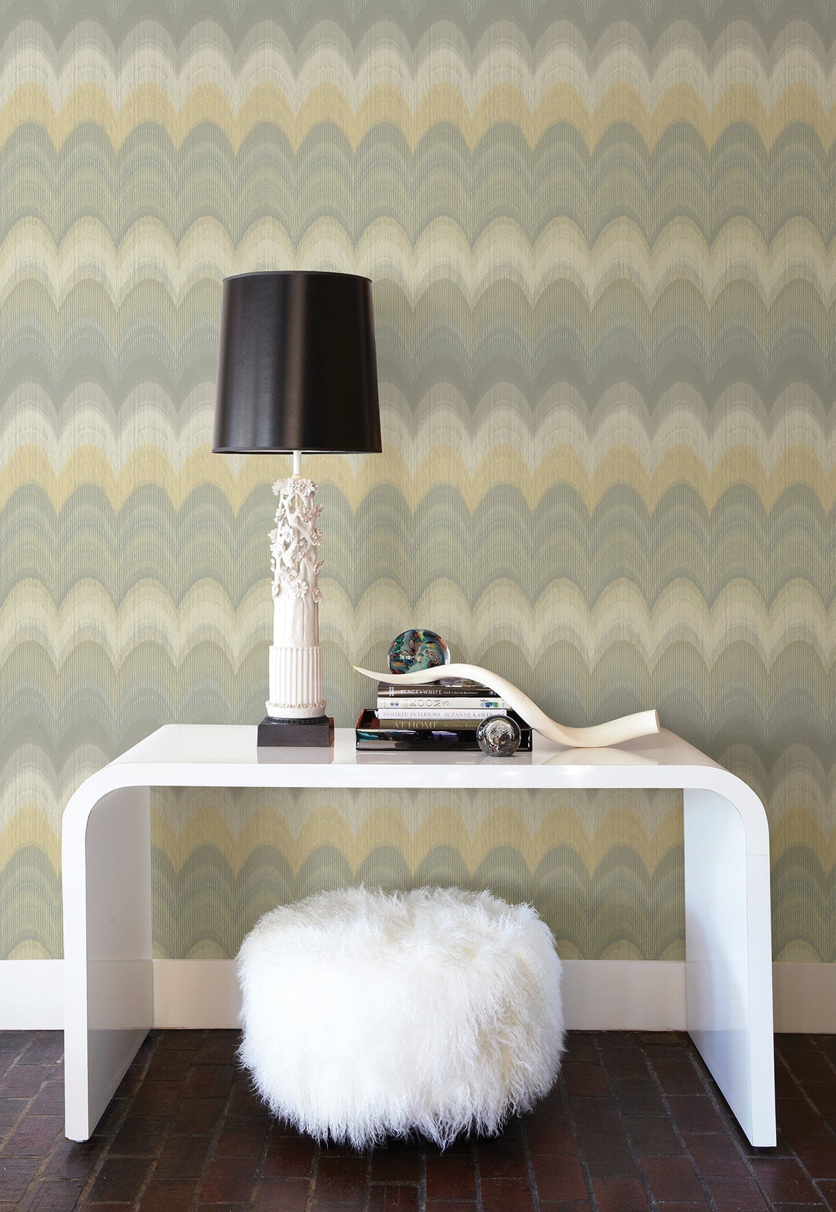 Kenneth James 2671-22444 August Yellow Wave Wallpaper