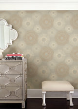 Kenneth James 2671-22448 Eternity Taupe Geometric Wallpaper