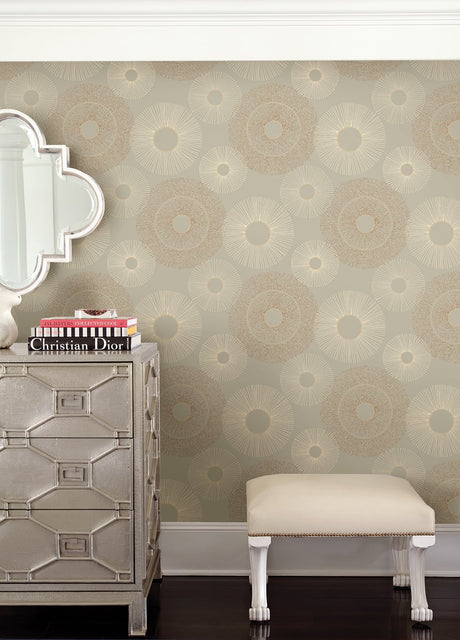 Kenneth James 2671-22448 Eternity Taupe Geometric Wallpaper