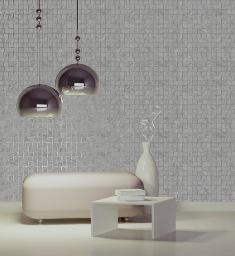 Decorline 2683-23000 Cubist Silver Geometric Wallpaper