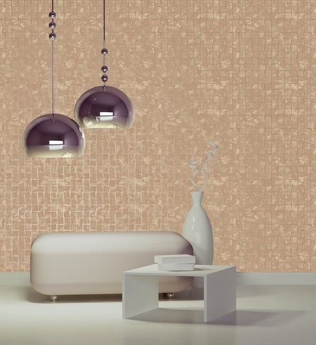 Decorline 2683-23004 Cubist Copper Geometric Wallpaper