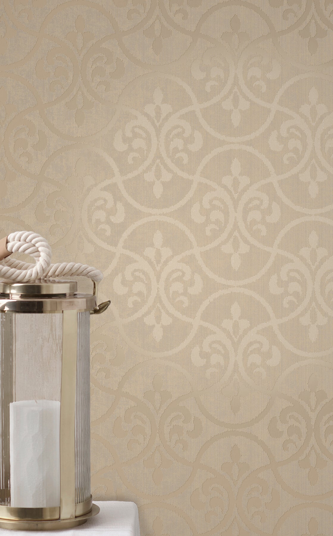 Decorline 2683-23006 Interlude Taupe Ogee Wallpaper