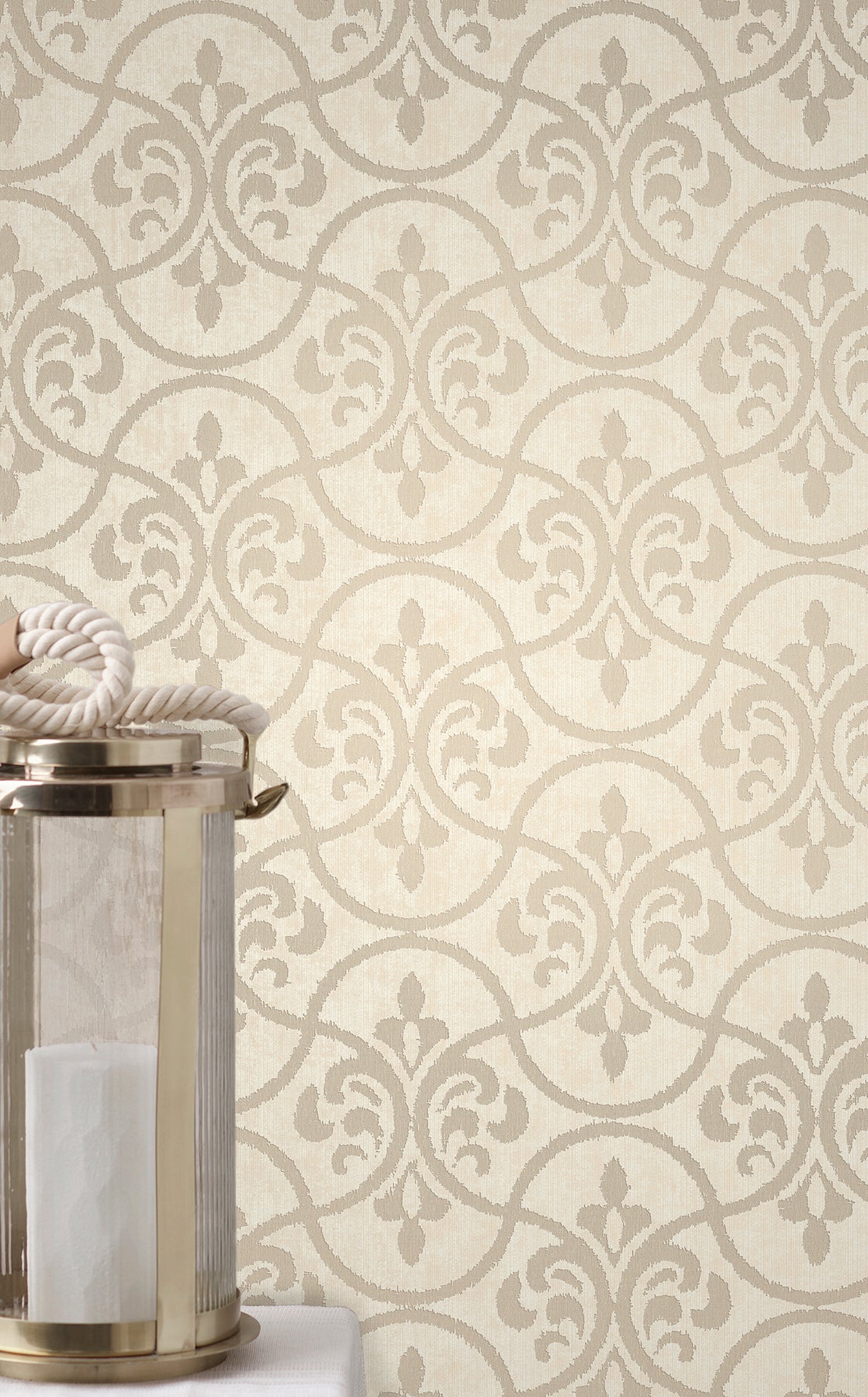 Decorline 2683-23007 Interlude Cream Ogee Wallpaper