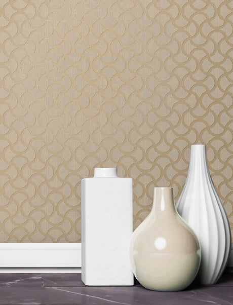 Decorline 2683-23010 Scale Bronze Geometric Wallpaper